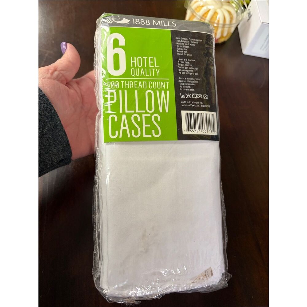 1888 Mills 6 pack white hotel pillow cases